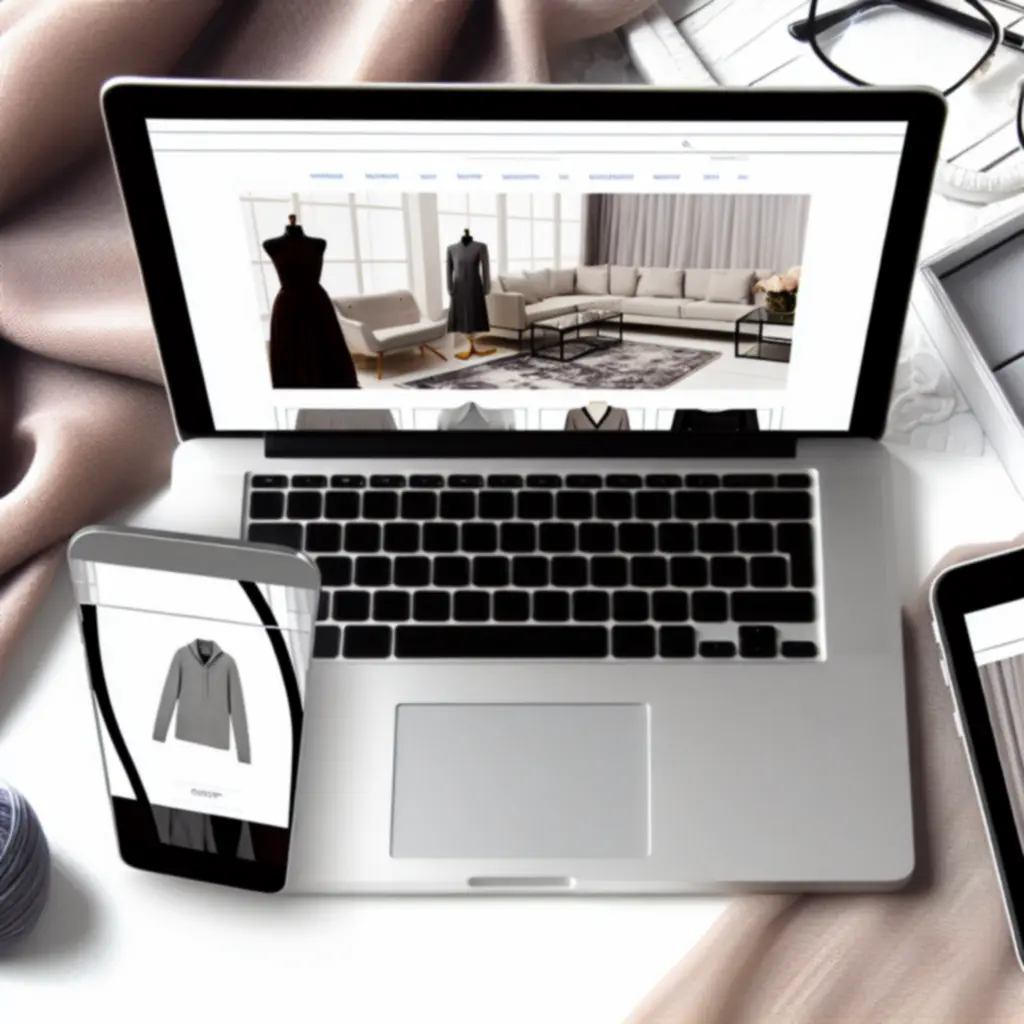 Elegancka kobieta przeglądająca sklep internetowy z modą damską