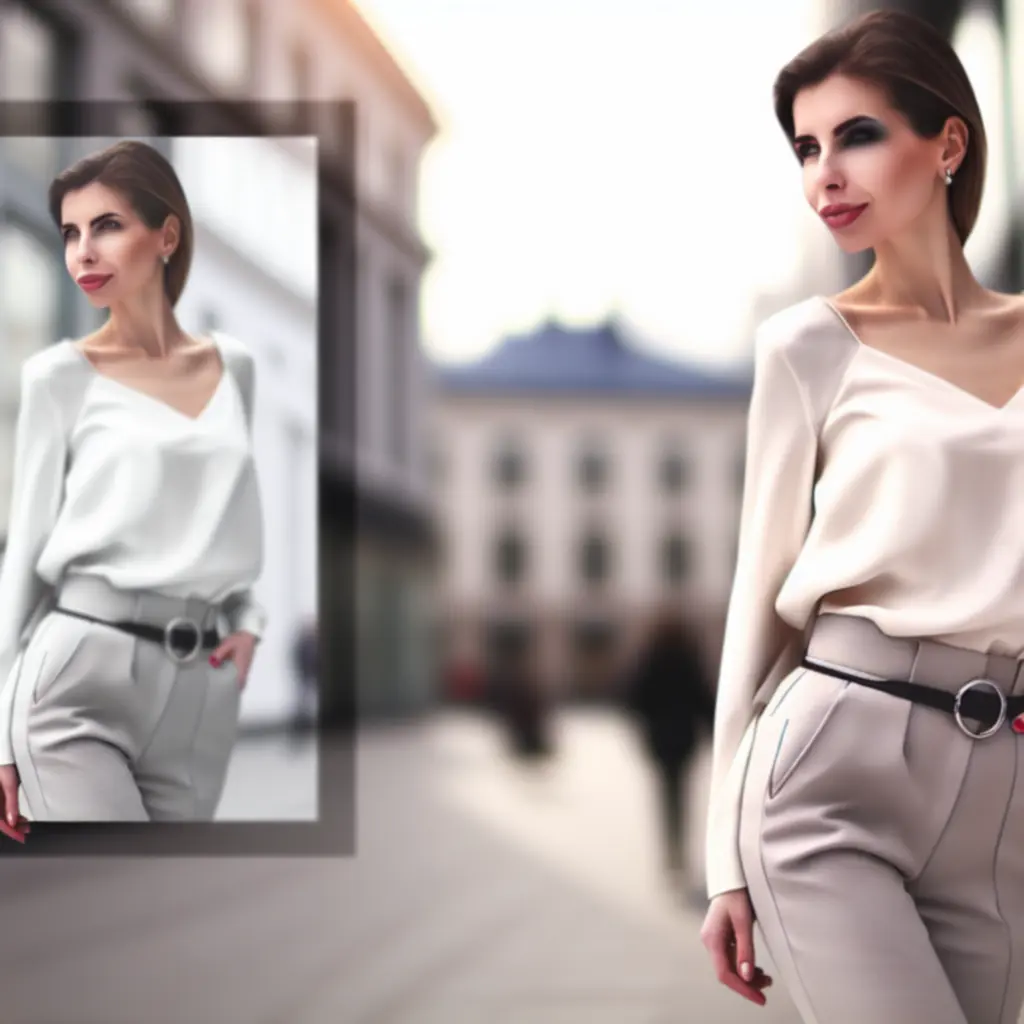 Kobieca sylwetka w eleganckim outficie z oferty LadyModeo